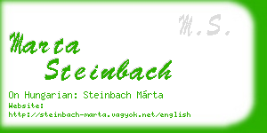 marta steinbach business card